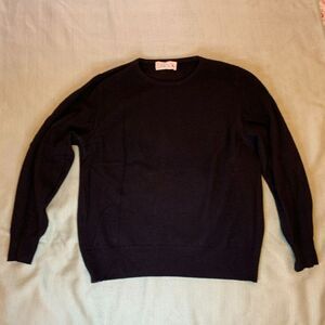 Caroll Paris Long Sleeve Crew Neck Sweater Black Lambs Wool & Angora Size Medium